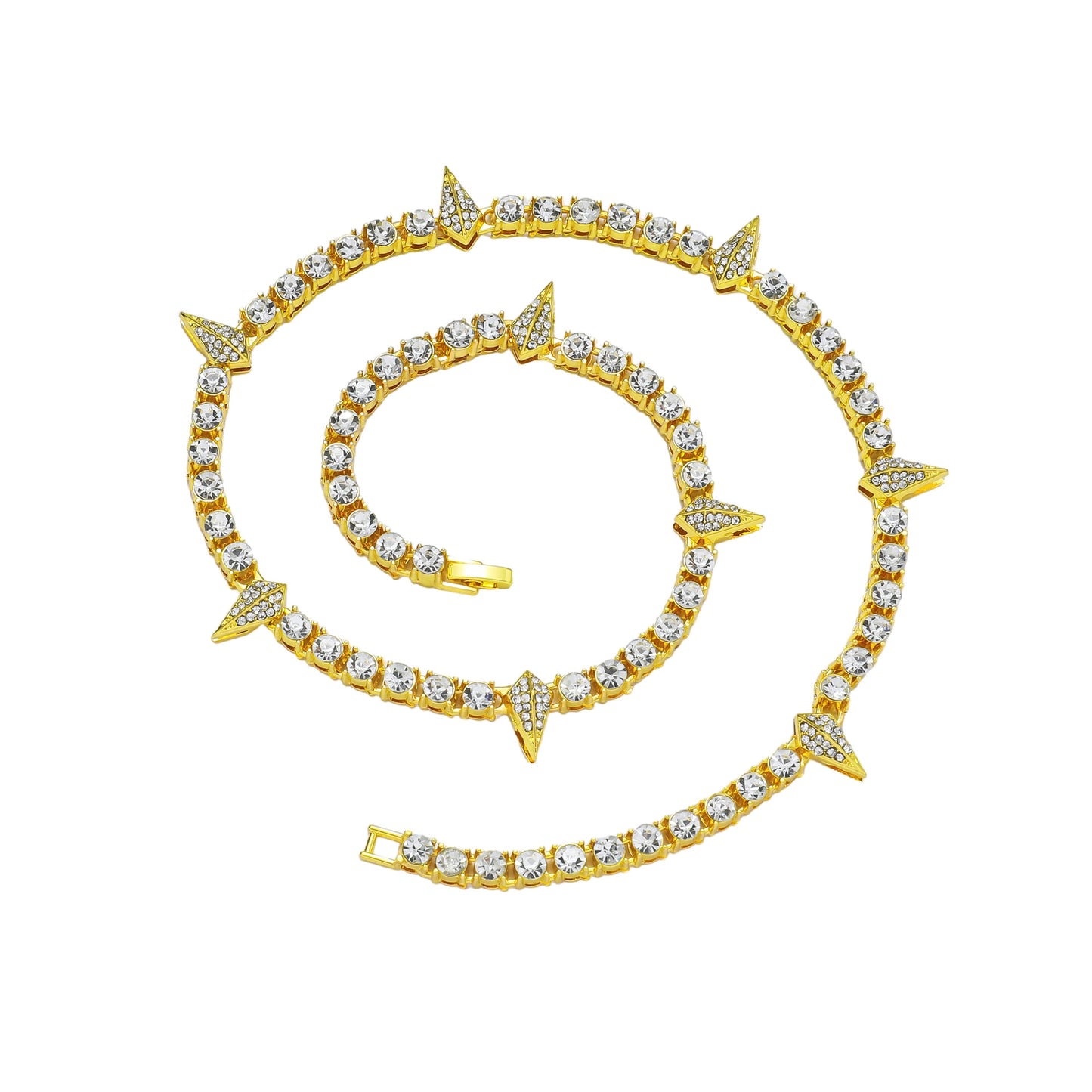 Style Drop-shaped Diamond Stitching Cuban Link Chain Hipster Nightclub Necklaces