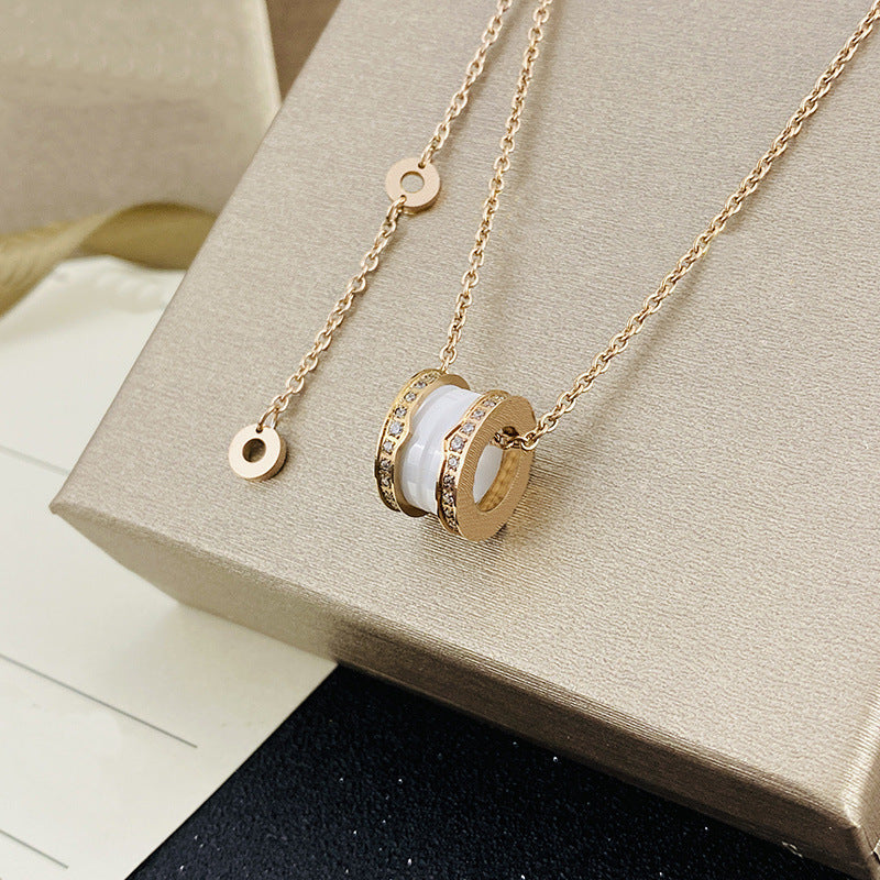 Colliers en céramique pour femmes et hommes, Version haute, plein de diamants, petite taille, printemps
