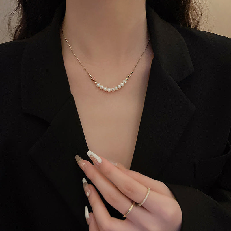 Colliers de clavicule de haute qualité en perles d'eau douce naturelles pour femmes