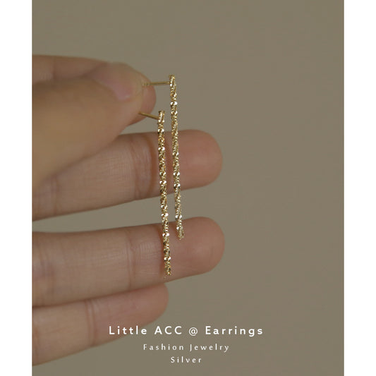 Women's Sparkling Hanging Sterling Sier Gold Plated Earrings