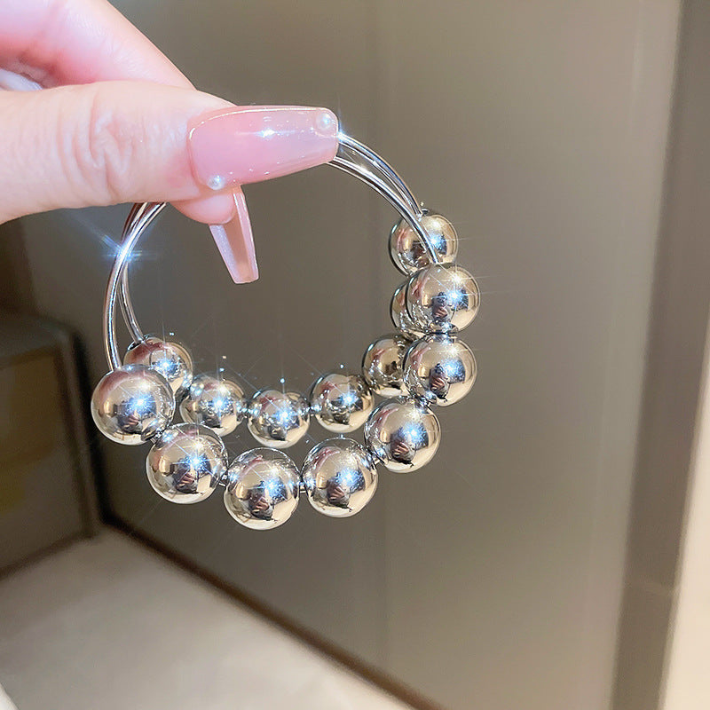 Exaggerated Sliding Ball Bead Affordable Luxury Fashion High Earrings