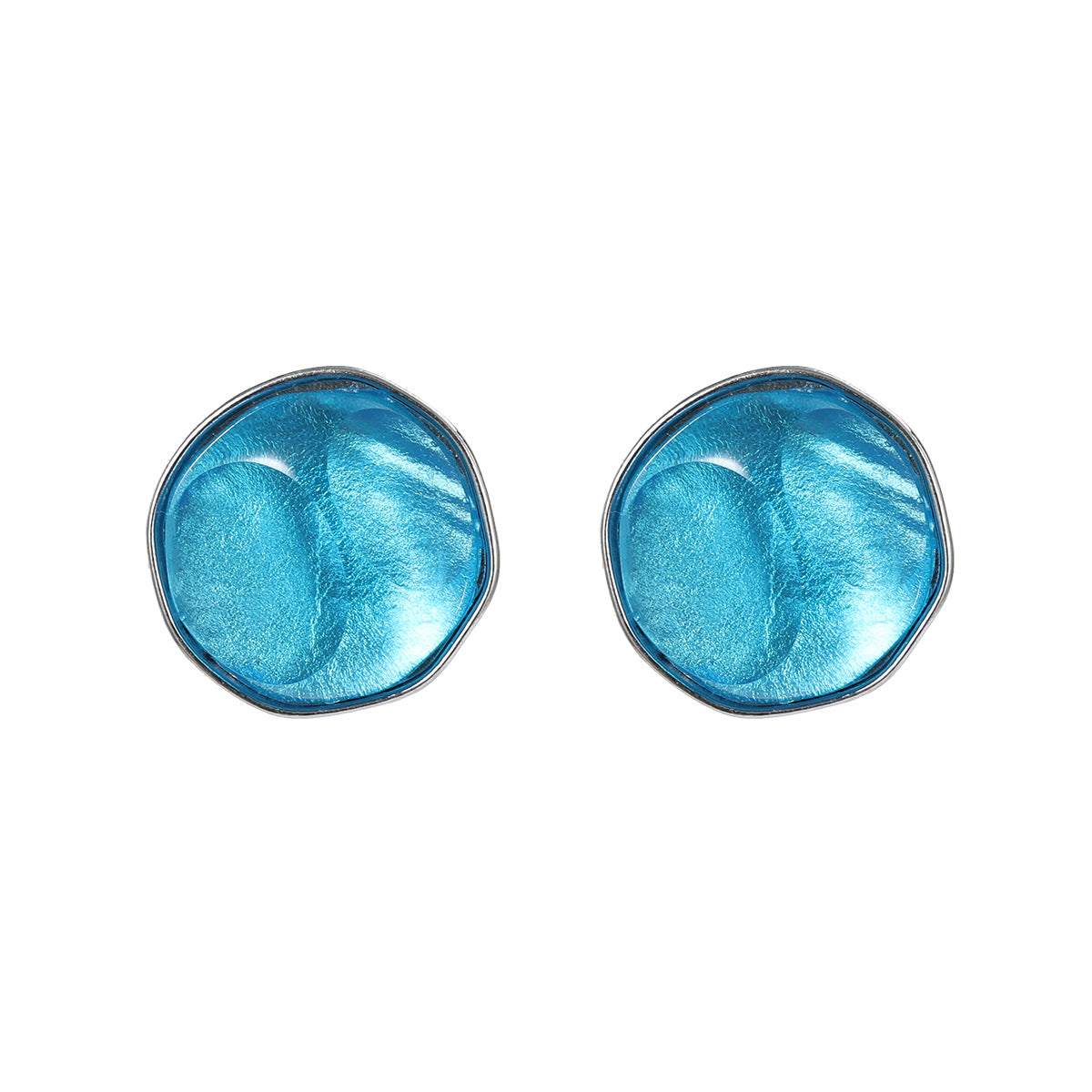 Summer Color Alloy Female Fashion Irregular Round Earrings