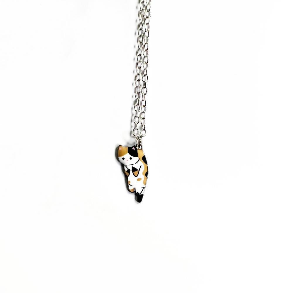Cat Black Print Brown Siamese Kitten Necklaces