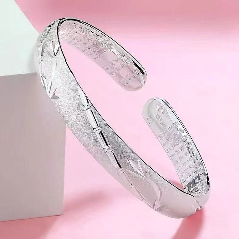 Women's Solid Open-end Polished Imperial Concubine Heart Sutra To Give Mom Bracelets