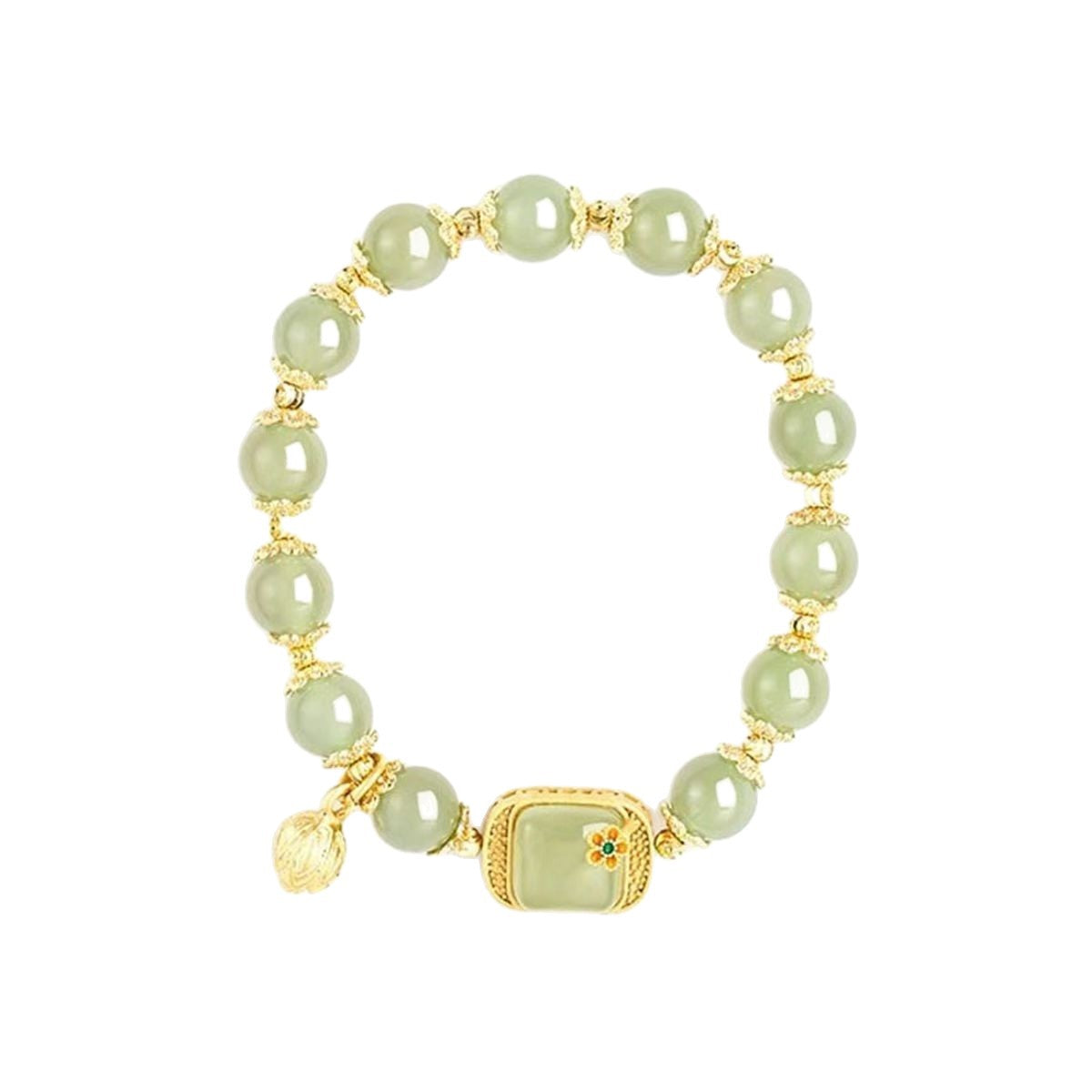 Women's Retro Minority Design Square Sugar Lotus Beaded Chinese Luxury Exquisite Bracelet