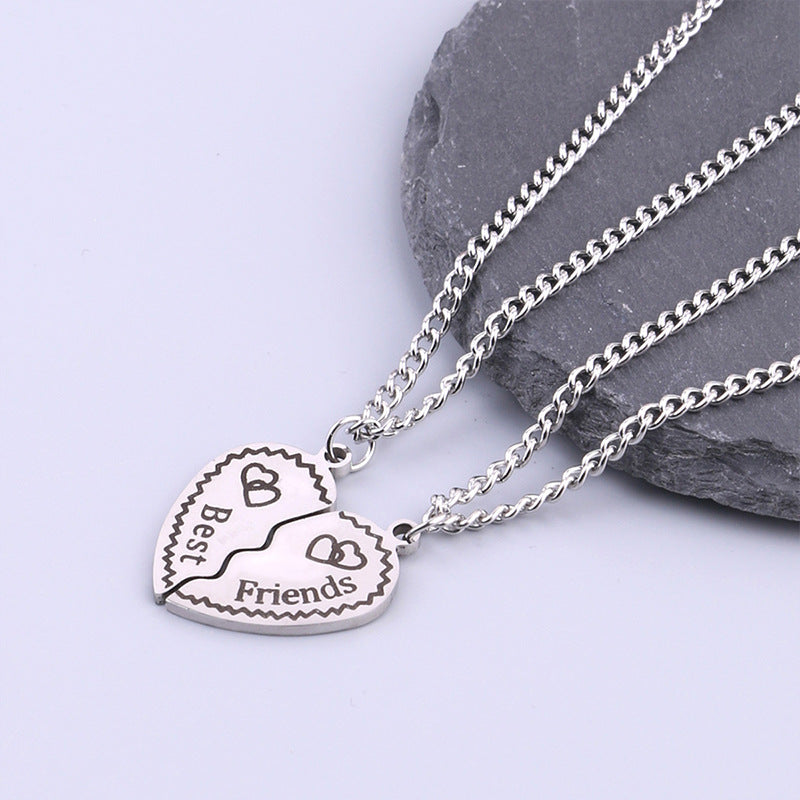 Accessories Fashion Good Friend Heart-shaped Letter Necklaces