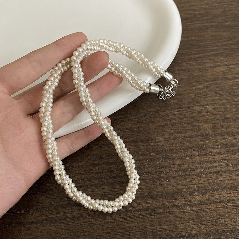 Retro Pearl Winding Light Luxury Minority Necklaces