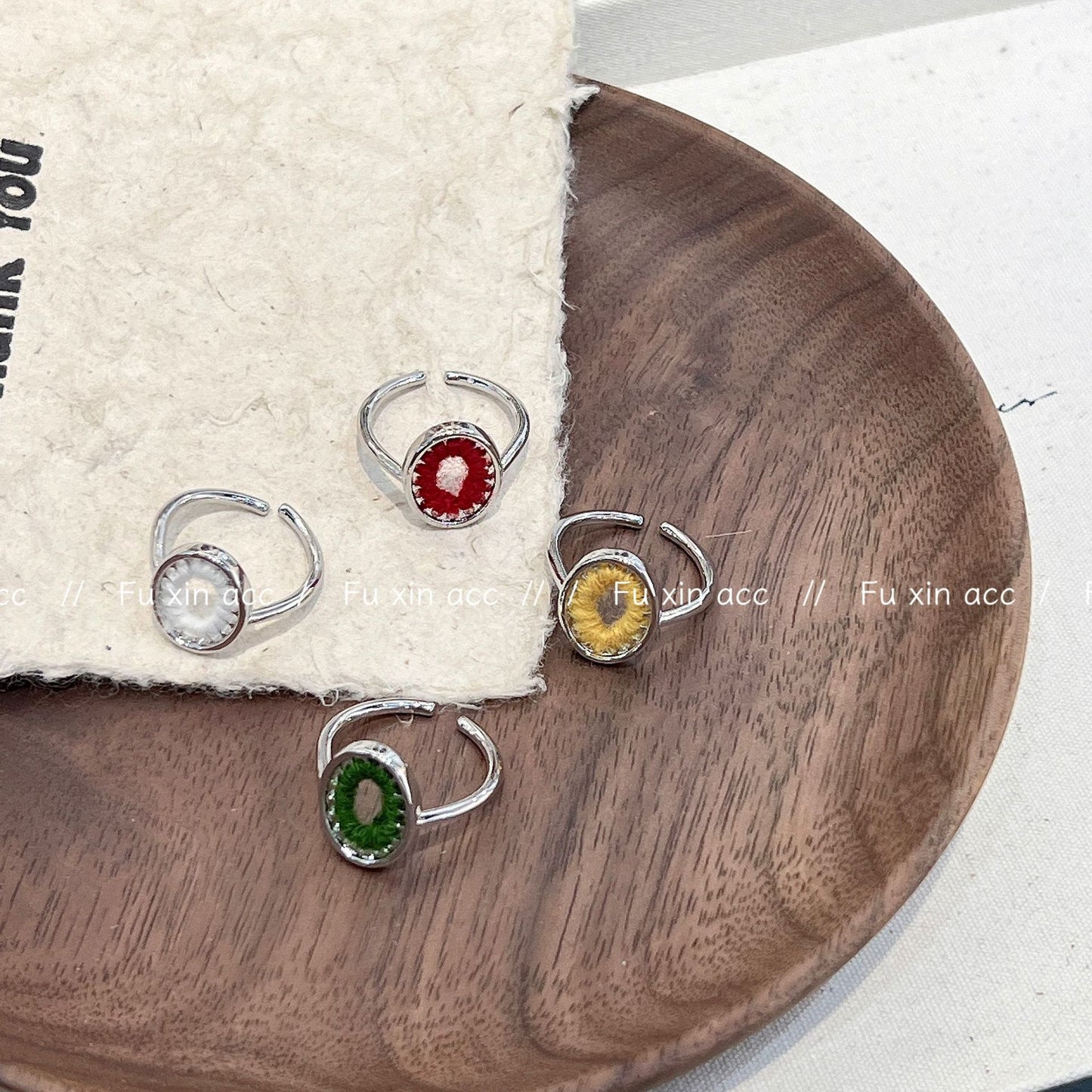 Color Open Female Fashion Temperament Style Index Rings