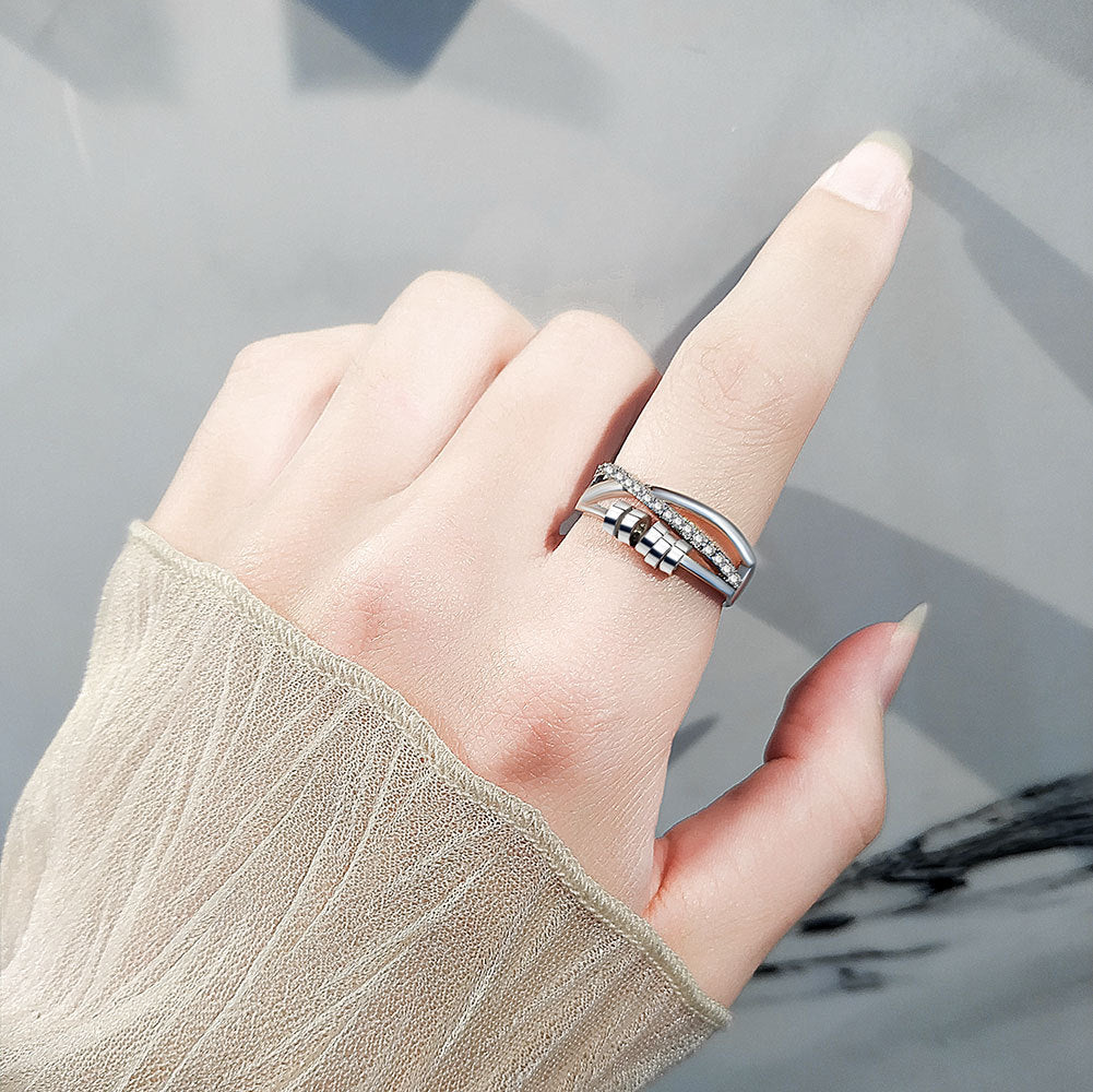 Women's Rotatable Rotating Personality Round Open Rings
