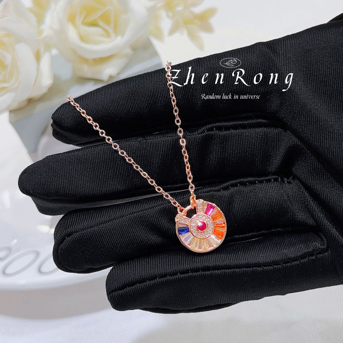 Women's Pendant Rose Gold Plated Inspheration Light Necklaces