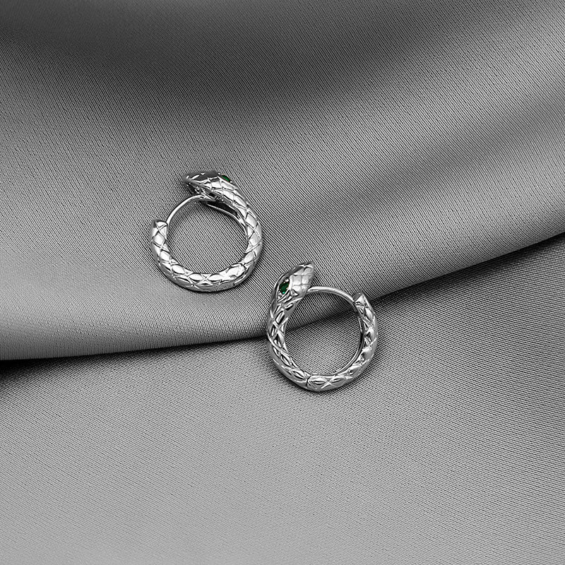 Light Luxury Snake-shaped Ear Clip Metallic Earrings