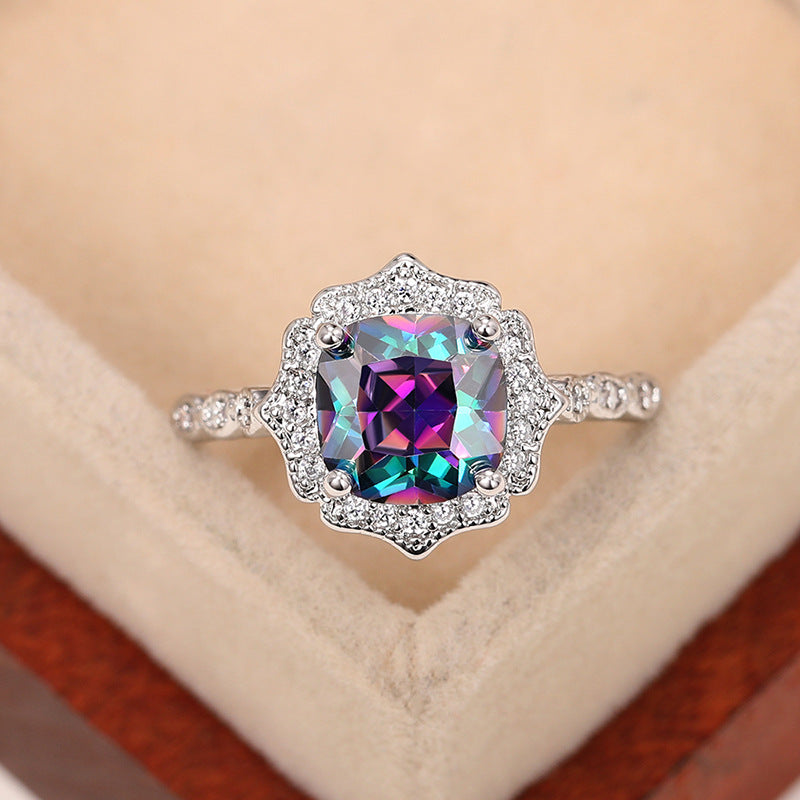 Female Week Commemorative Gift Color Bridal Wedding Rings