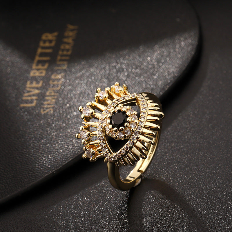 Fashion Personalized Minority Zircon Color Dripping Oil Rings