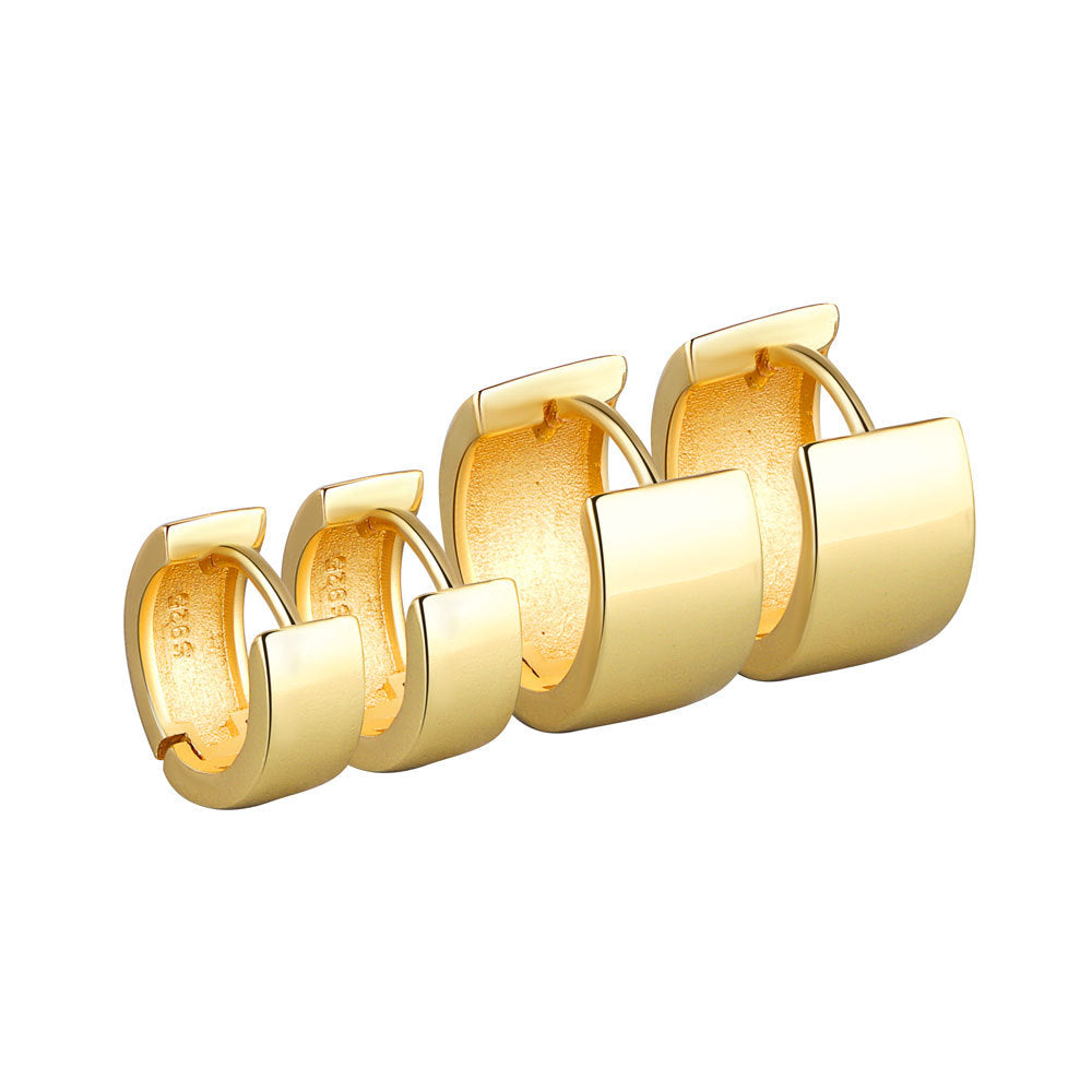 Women's Gold Glossy Circle Shape Personalized Ear Earrings