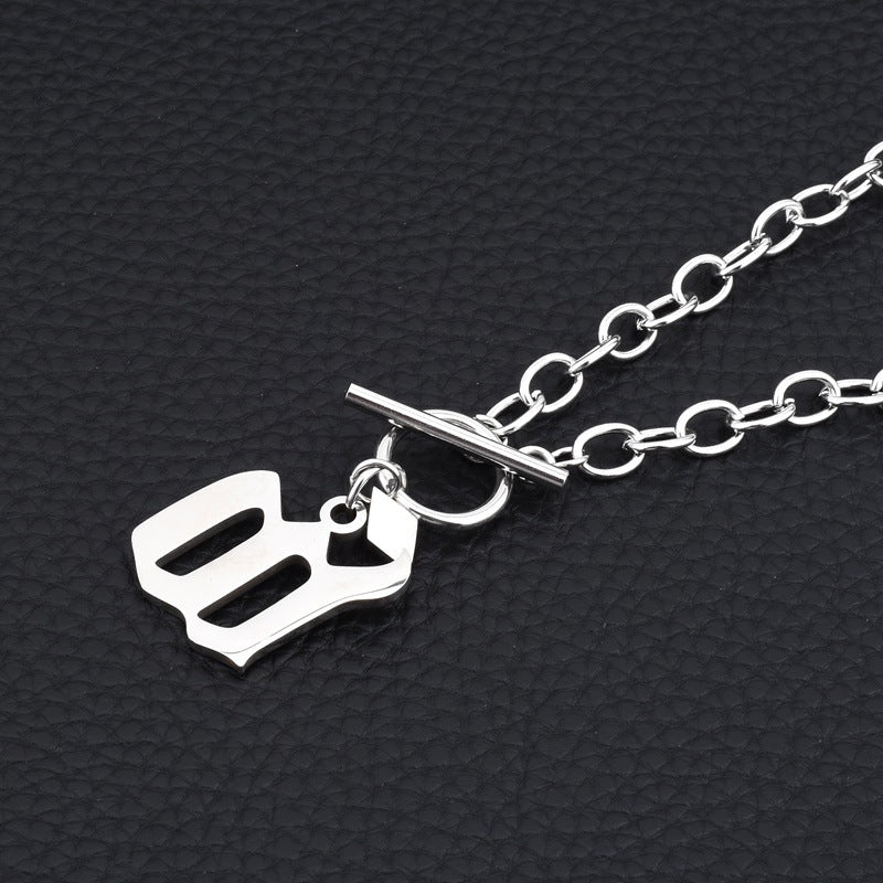 Chaîne de clavicule pendentif anglais colliers en acier titane