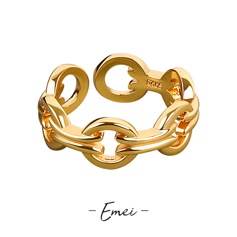 Style Cold Line Einfache offene Metallringe