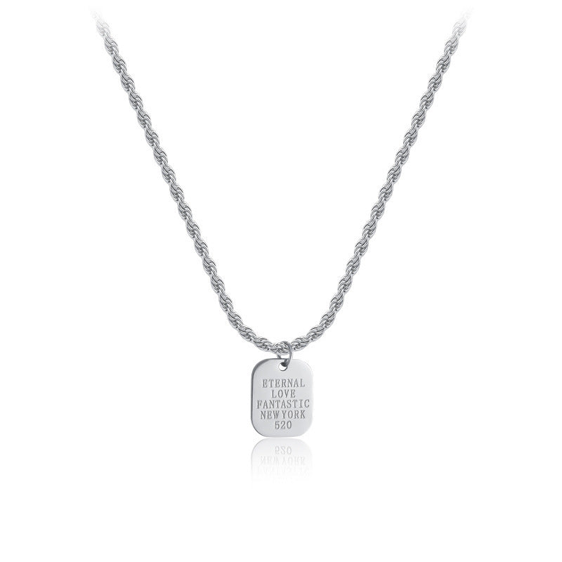 Sweater Chain Hemp Flowers Small Letter Light Luxury Necklaces