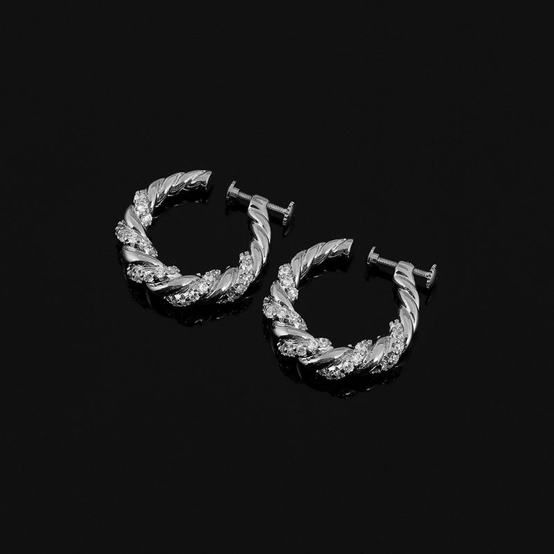 Twist One-piece Spiral Light Luxury Zircon Rings