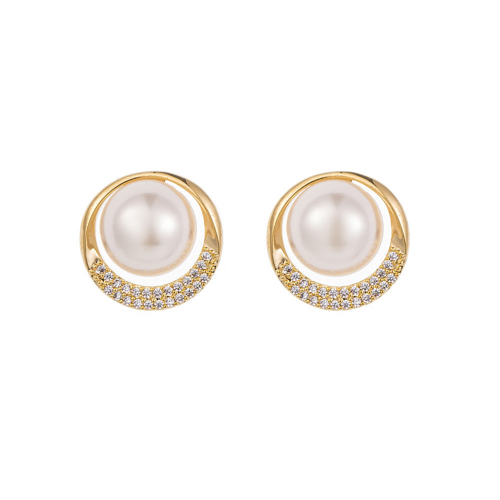 Design Pearl Grace Lady Style Simple Earrings