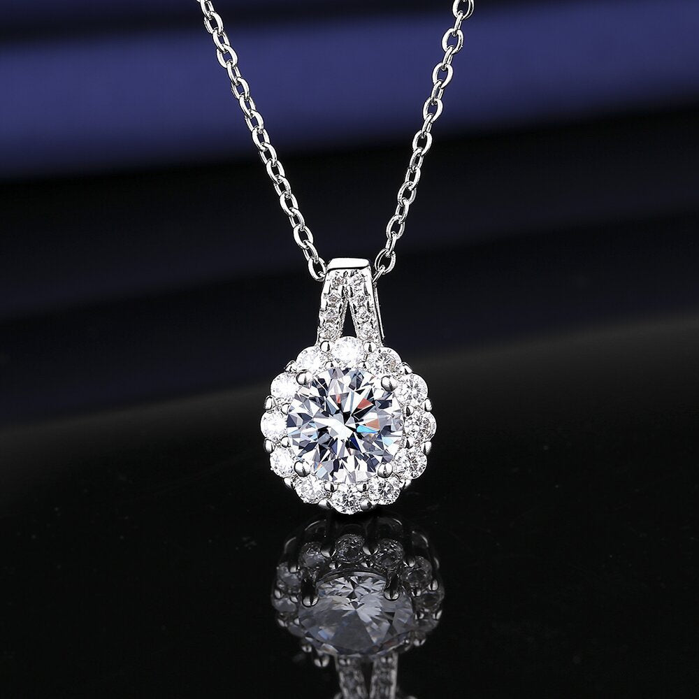 Sac rond princesse Moissanite pour femmes, colliers simples à la mode