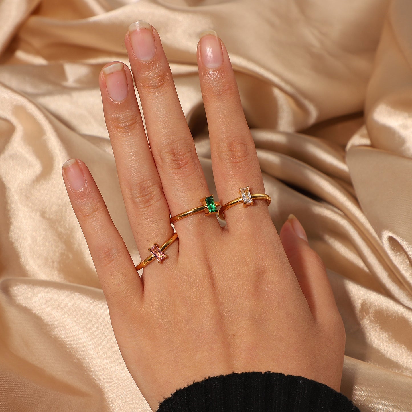 Women's Fashion Gold White Wedding Jewelry Party Rings