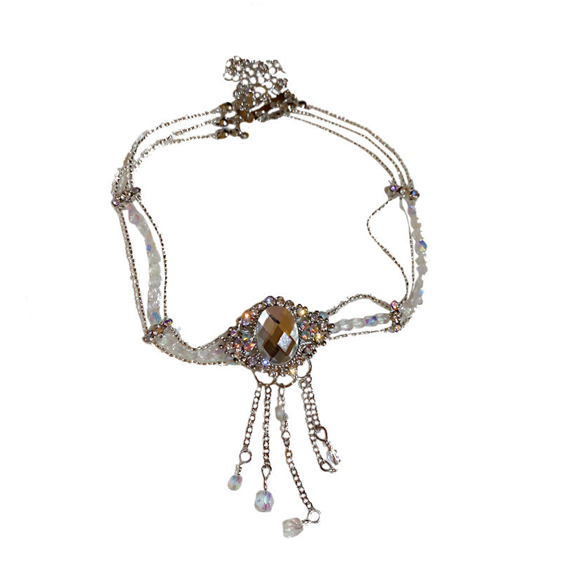 Colliers de clavicule de perles de cristal de diamant de personnalité de Grandeur