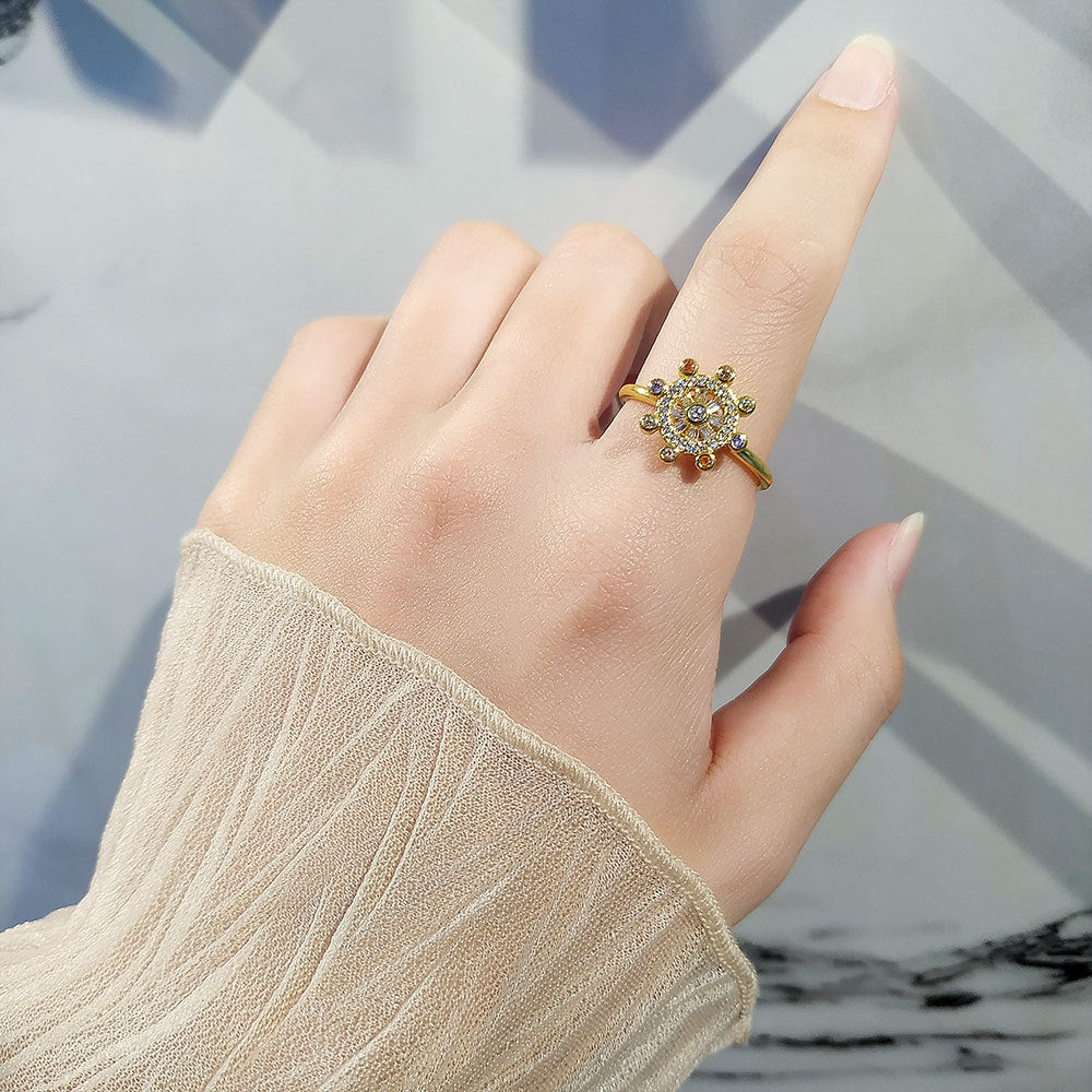 Personalized One Piece Rotatable Rudder Female Niche Rings