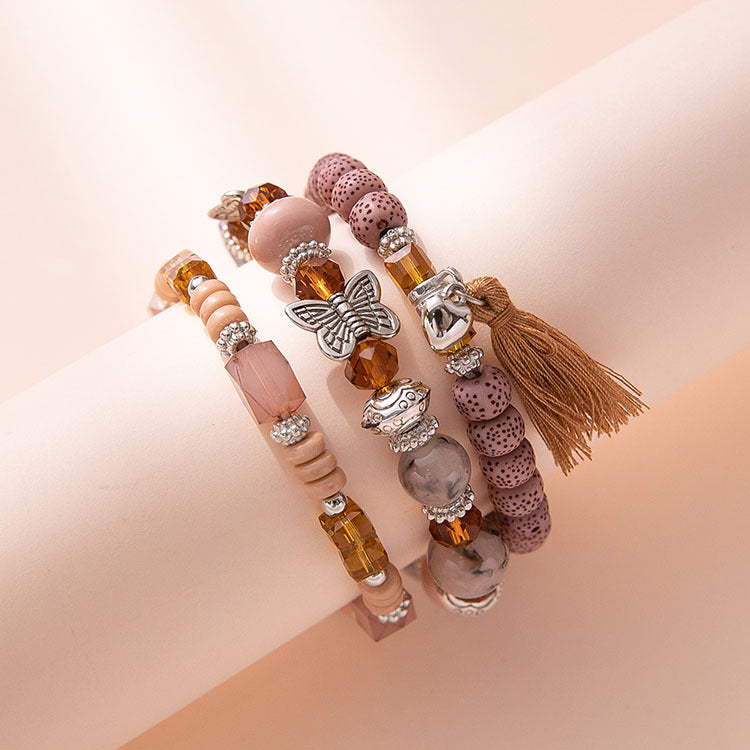 Beliebte handgefertigte Bodhi-Perlenarmbänder aus Schmetterlingsglas