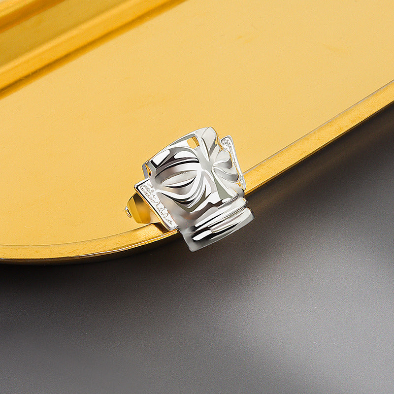 Women's & Men's Mask And Retro Cultural Creative Ethnic Style Power Personalized Rings