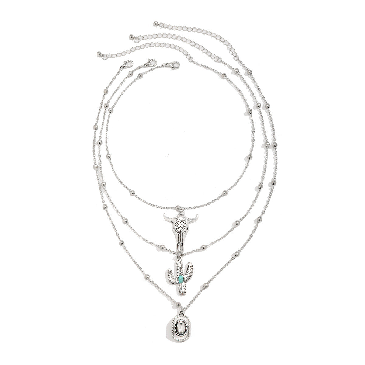 Ornament Vintage Imitation Turquoise Clavicle Chain Niche Necklaces