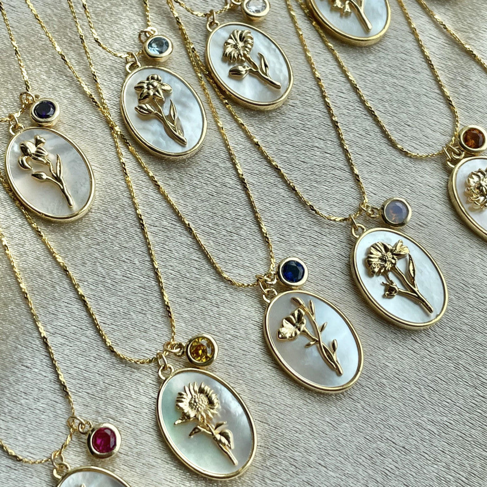 Colliers à pendentif en coquillage ovale tridimensionnel, fleur de décembre pour cheveux