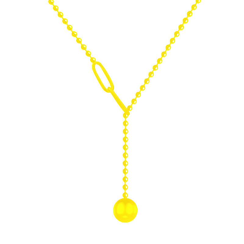 Women's Design Titanium Steel Small Golden Balls Necklaces