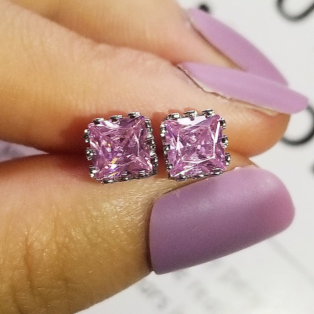 Niche Advanced Design Sense-Ohrringe für Damen mit rosa Zirkon