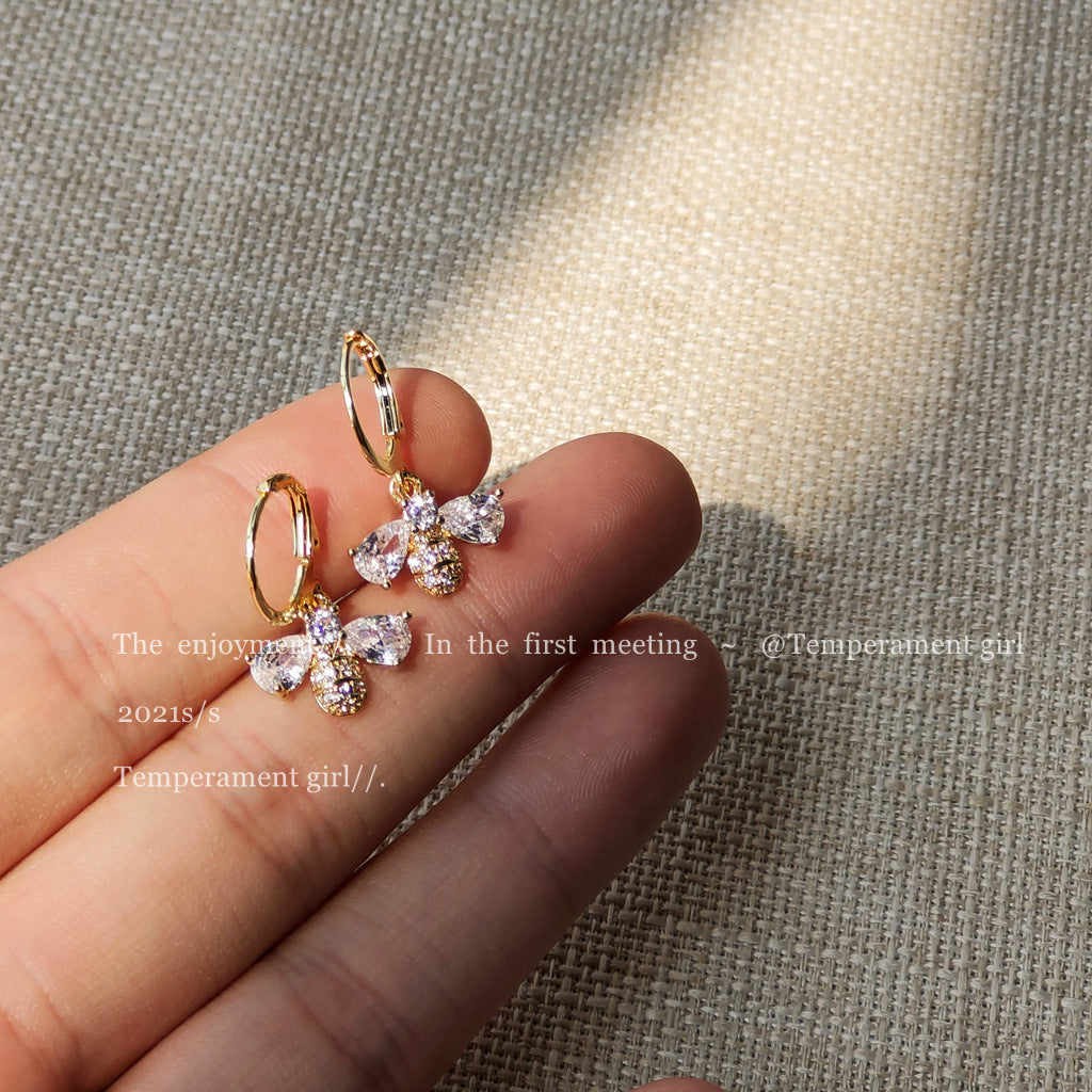 Women's Zircon Bee High-grade Plated Fashion Design Earrings