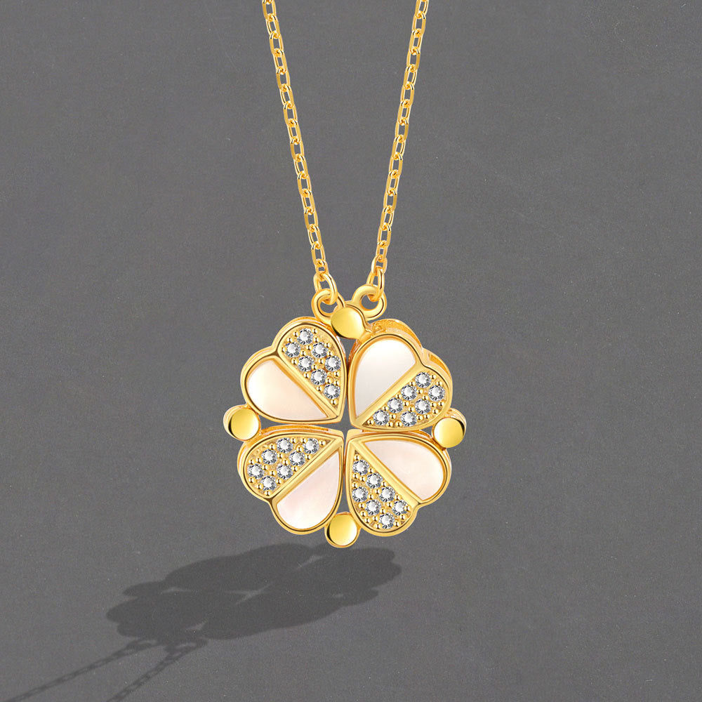 Broadcast Ornament Gold-plated Four-leaf Clover Female Necklaces