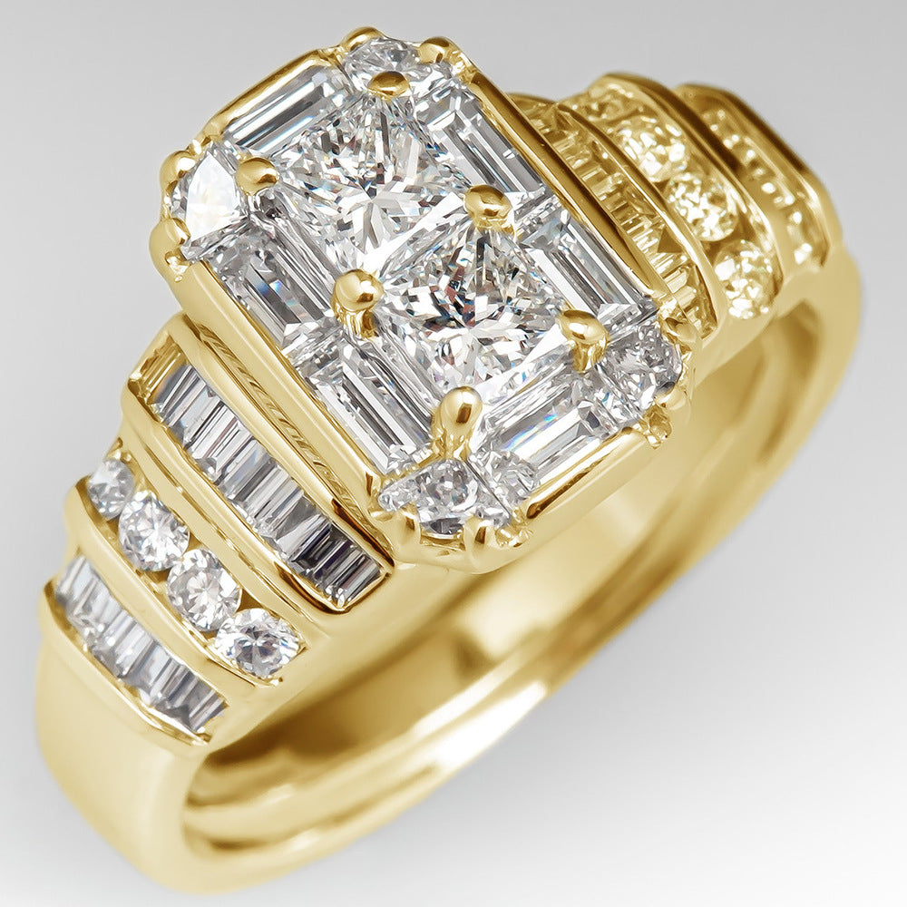 Women's Wedding Decoration Fashion Engagement Proposal Diamond Rings