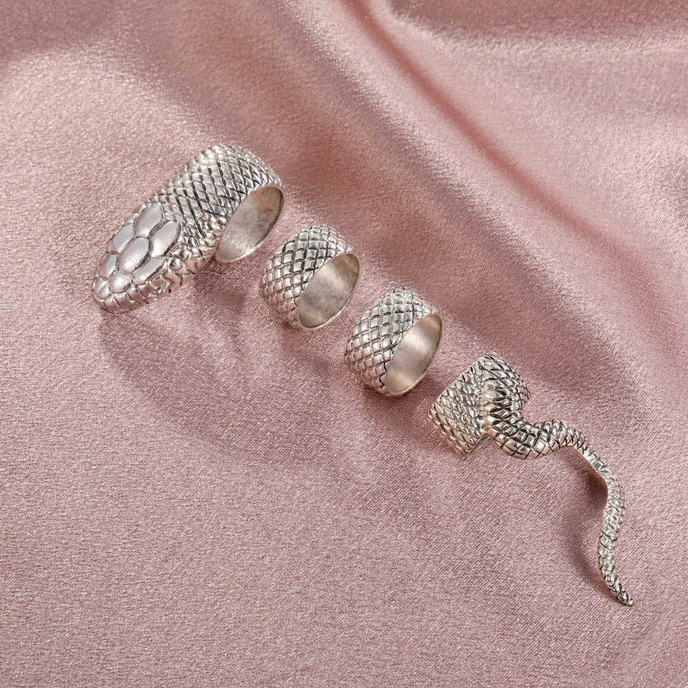 Hop Snake Suit Punk Exaggerated Fashion Trendy Rings