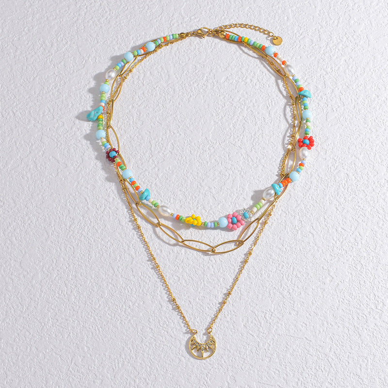 Baroque Pearl Gold Handmade Beaded Sweater Necklaces