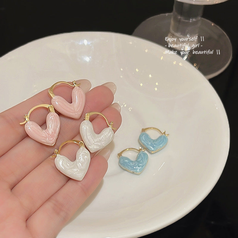 Advanced Design Drip Glazed Love Ear Earrings