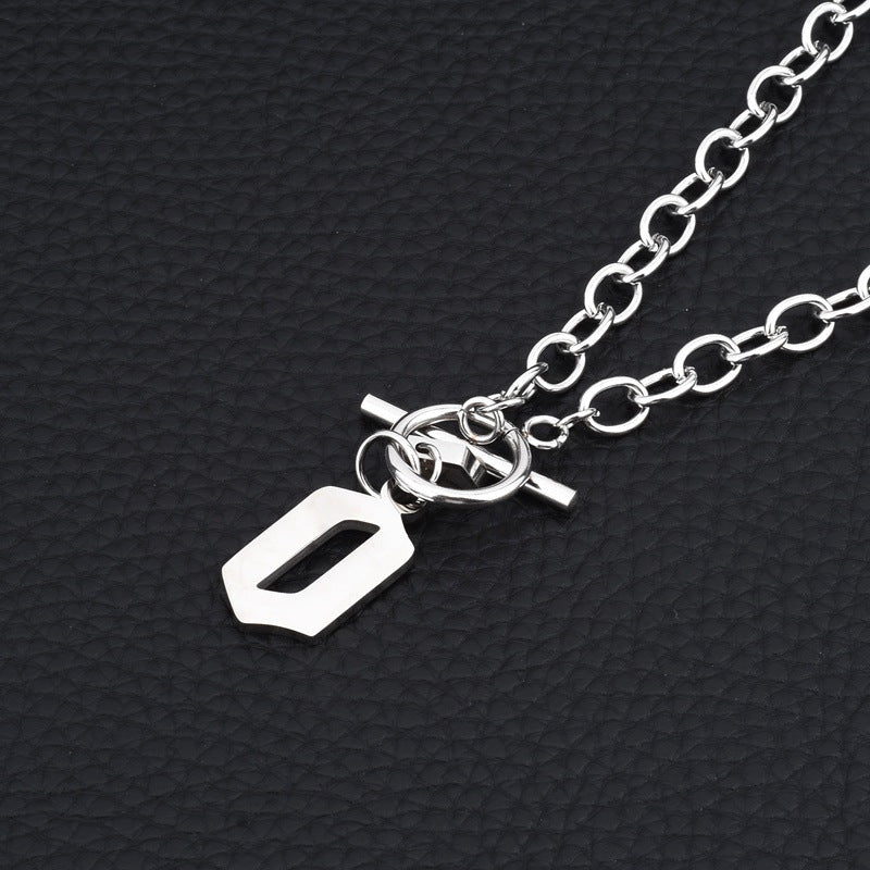 Chaîne de clavicule pendentif anglais colliers en acier titane