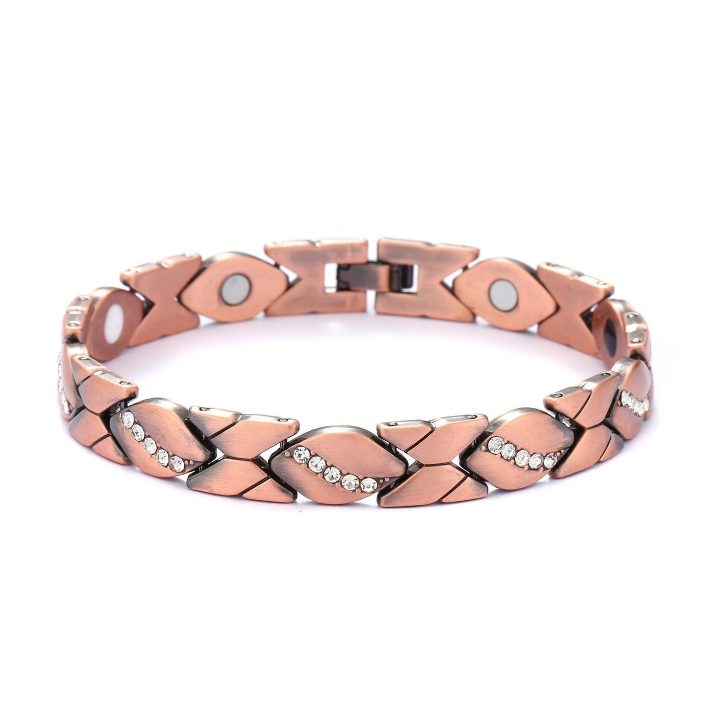Dragon And Leaves Diamond Magnet Bronze Bracelets