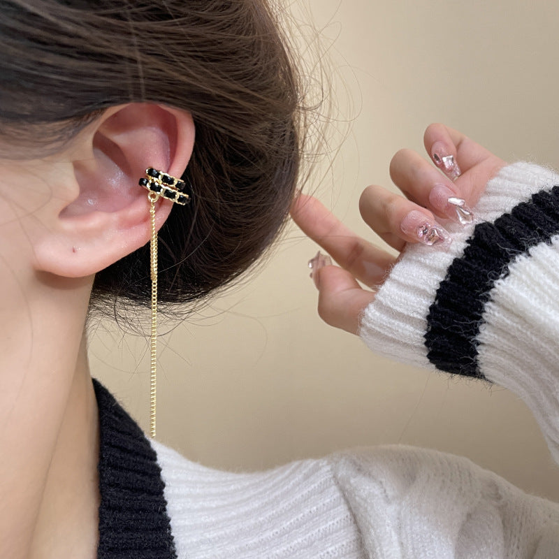 Minority Leather Ear Clip Trendy Long Earrings
