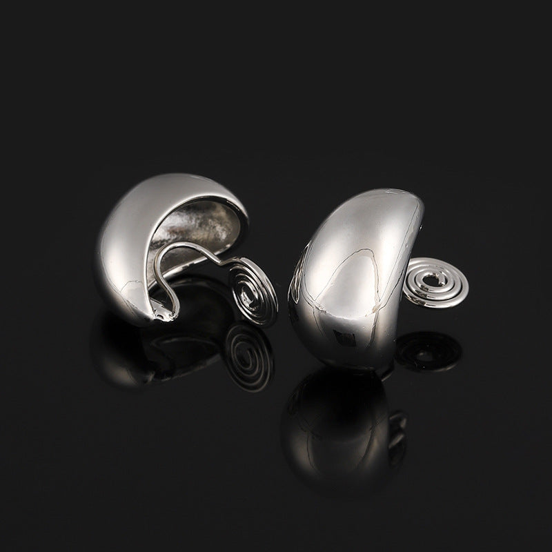 Mosquito Coil Cold Style Metal Water Drop Simple Ear Clip