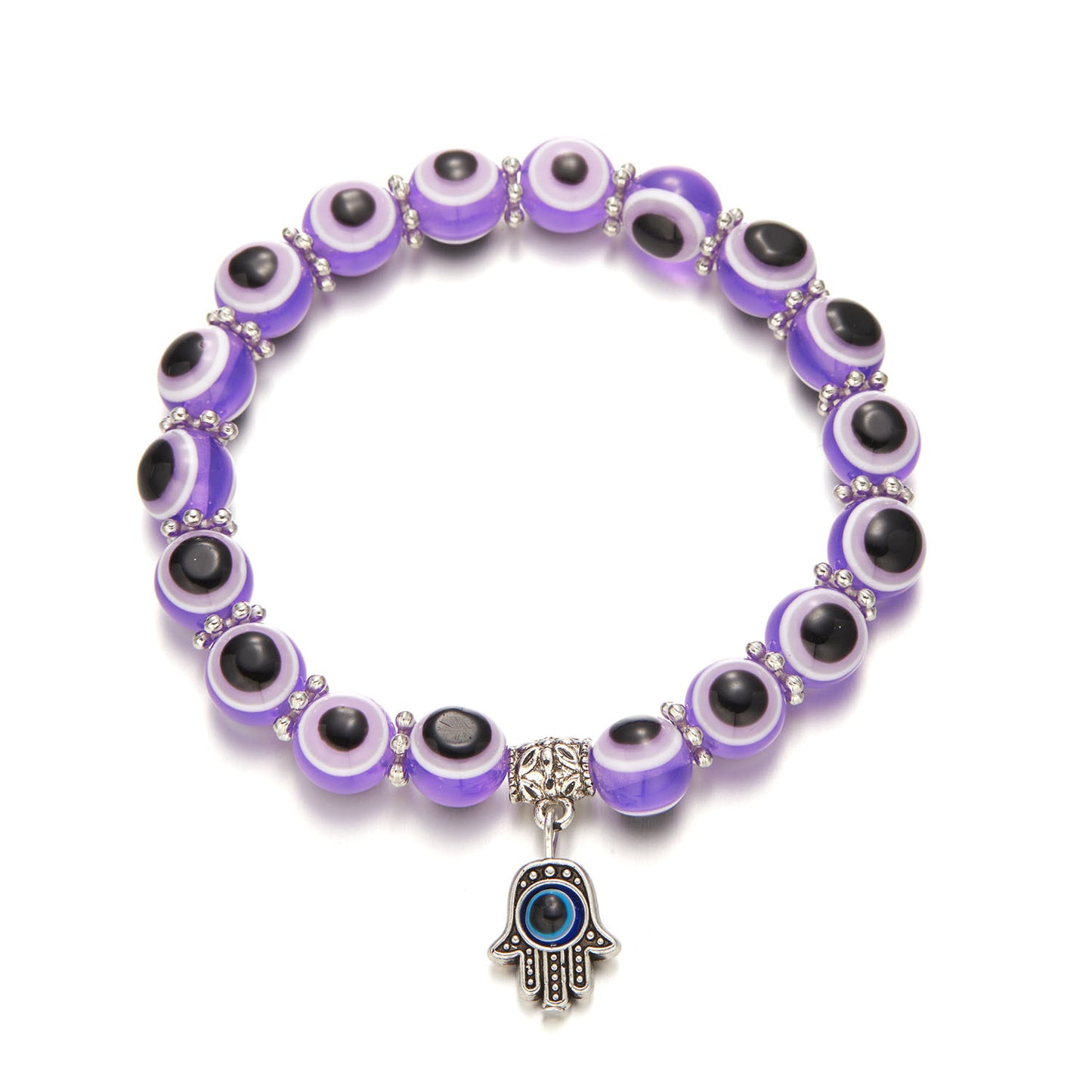 Augenfarbene, perlenbesetzte Hand-von-Fatima-Armbänder