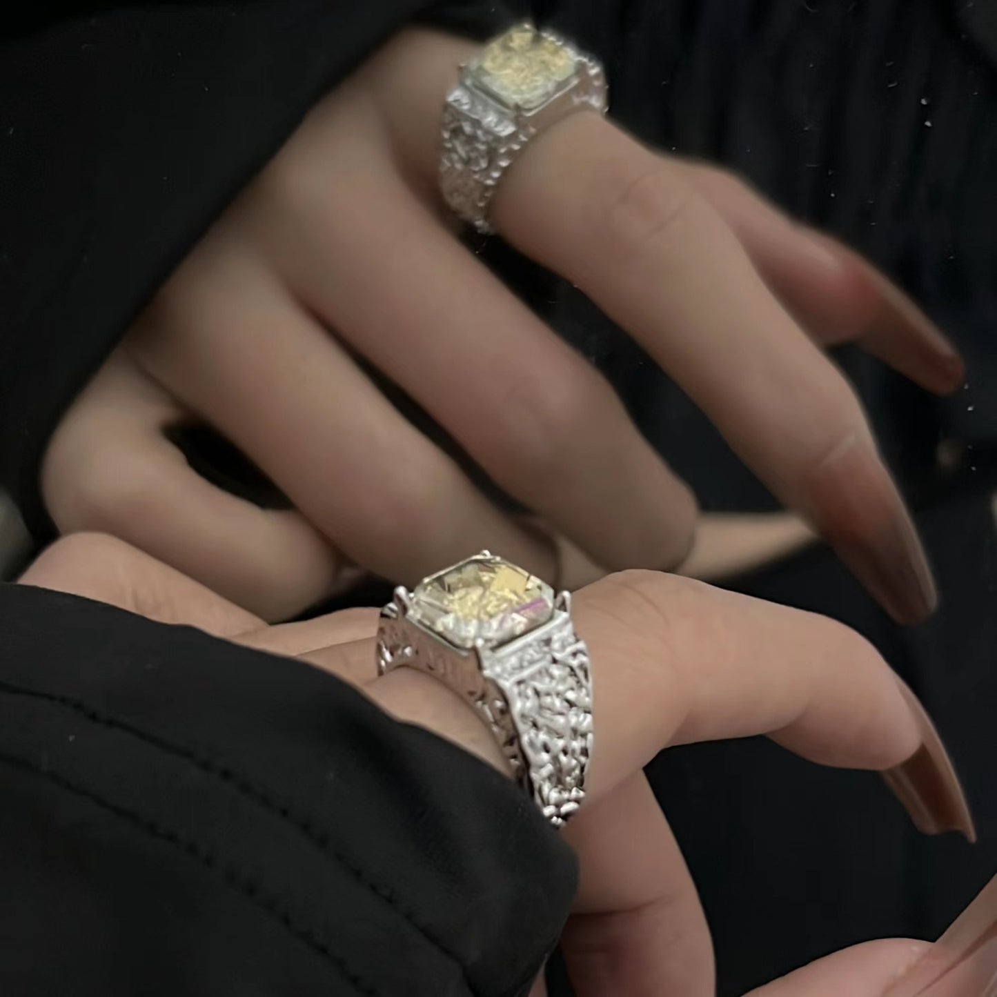 Nischendesign Metall-Stretch-Retro-Modische Ringe