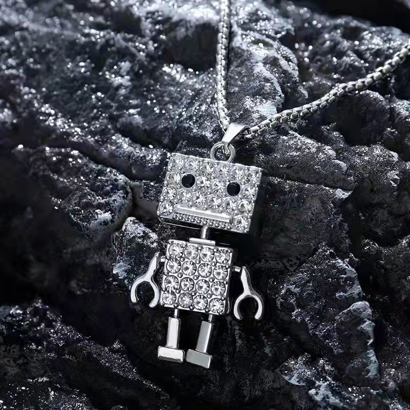 Women's Diamond Robot Moving Simple Temperamental Minority Necklaces