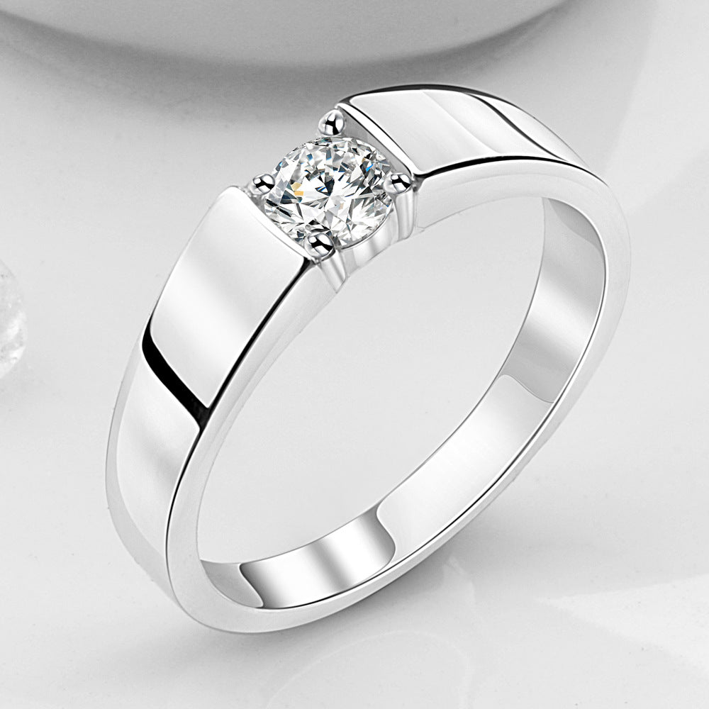 Men's Rhinestone Light Arm Solid Small Man's Rings