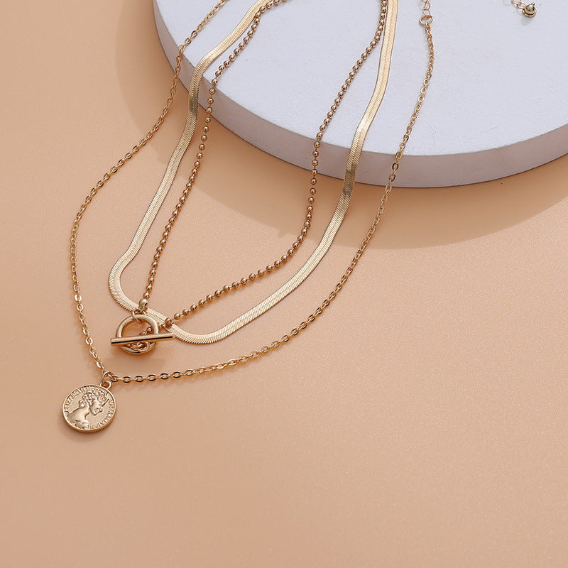 Interest Light Luxury Personality Fashion Chain Like Flat Necklaces