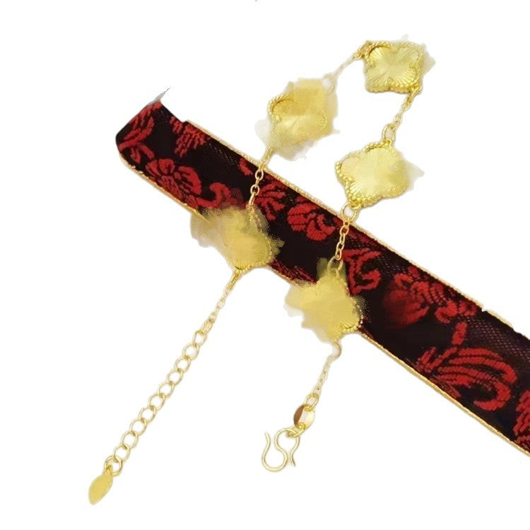 Women's Alluvial Gold Clover Light Luxury High-grade Hand Bracelet