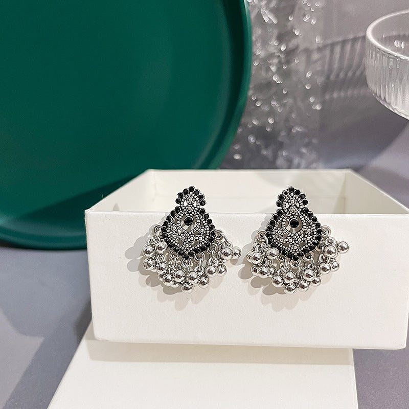 Women's Vintage Tassel Bohemian Stitching Round Exotic Earrings